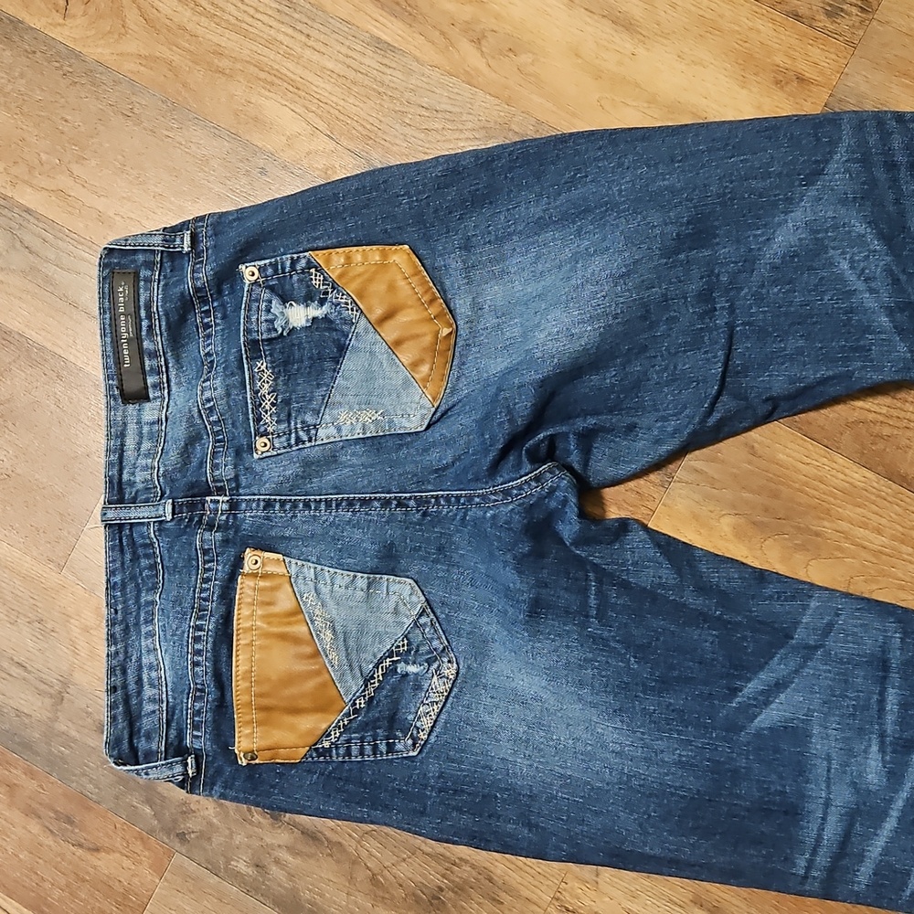 👖RUE 21 "Twenty One Black" Blue Skinny Jeans with Distressed Details - Picture 5 of 8